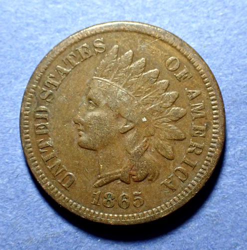 1865 Fancy 5 Indian Cent  VF
