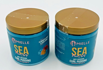 Lot of 2 Mielle Sea Moss Anti-Shedding Curl Pudding infused w/ Saw Palmetto 8 Oz