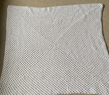New Crochet Large Baby Blanket Shawl  Pram White Comfort Blanket. New Wool 96cm 