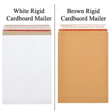 Cardboard Mailer Shipping Envelope Flat Rigid Mailer Choose: Size, Color & Pack
