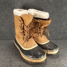 Sorel Caribou Waterproof Winter Boots Brown Leather Insulated Warm Men  s 8 EU 40
