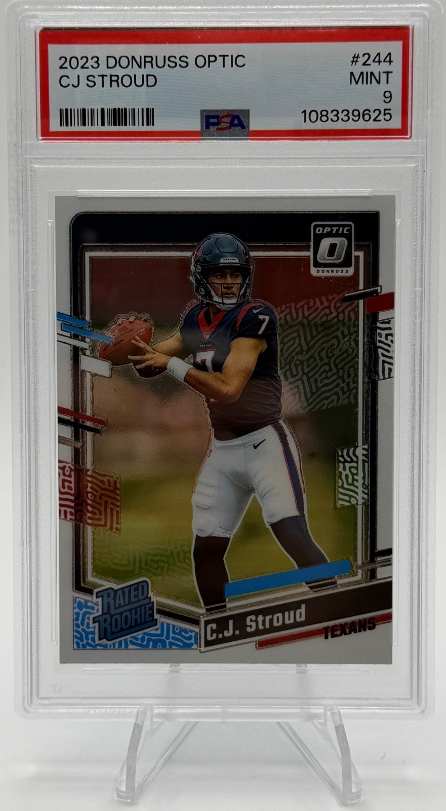 2023 Donruss Optic C.J. Stroud #244 RC Rated Rookie PSA 9 Texans