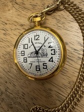 Rail Master Pocket Watch with Chain, Made in France, Manual Wind, Non Working,