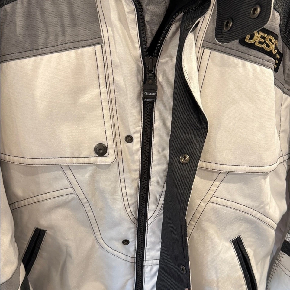 Chaqueta de esquí Descente para hombre blanca y gris talla grande Foto 3 de 4
