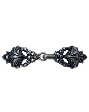 Gancio Alamaro Argento Vecchio Modello Giacca Metallo Lavorato Misura 6,5x1,7 Cm