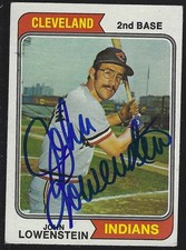 John Lowenstein Cleveland Indians Outfield Autographed 1974 Topps Baseball Card