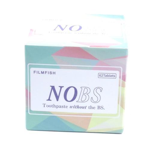 NOBS Toothpaste Tablets 62 Tabs Fluoride Free Cool Peppermint Travel Size
