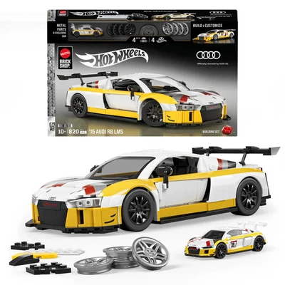 Mattel Hot Wheels Brick Shop ’15 Audi R8 LMS Klemmbaustein Set Neu | Geschenk |