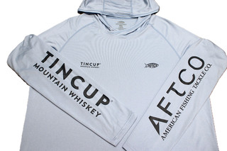AFTCO HOODIE LONG SLEEVE FISHING SHIRT L TINCUP WHISKEY PERFECT QUALITY!!