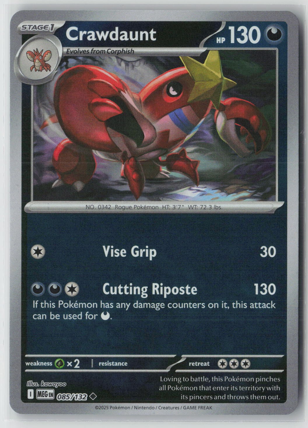 Crawdaunt Uncommon ME01: Mega Evolution 085/132 NM