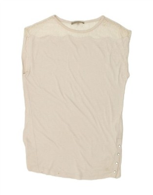 PATRIZIA PEPE Damen Longline Loose Fit Bluse Top UK 2 XS Grau Baumwolle AE30