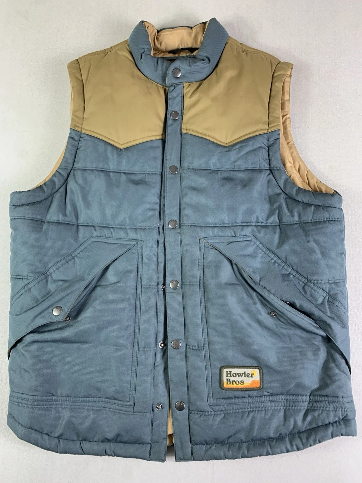 Howler Bros Vest jacket Men Med. Blue Beige Insulated Primaloft Outdoor (issue)
Opens in a new windo