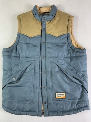 Howler Bros Vest jacket Men Med. Blue Beige Insulated Primaloft Outdoor (issue)
