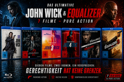 John Wick: Kapitel 1-4 + The Equalizer: Chapter 1-3 -Action-Bundle # BLU-RAY-NEU
