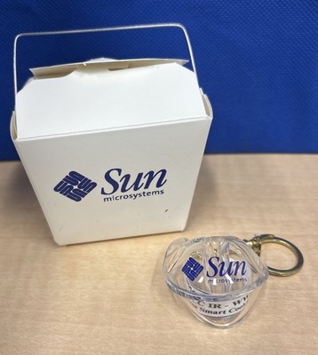 Vintage Sun Microsystems Employee Gift Fortune Cookie Keychain 90s Technology