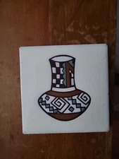 Cleo Teissedre Coaster, Trivet, wall Tile Native American Design Hancrafted USA