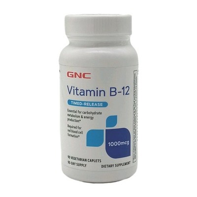 GNC Vitamin B-12 Timed Release 1000mcg - 90 Vegetarian Caplets