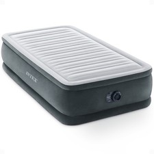 Colchón cama de aire de felpa Intex Comfort Dura-Beam con bomba incorporada doble (caja abierta)