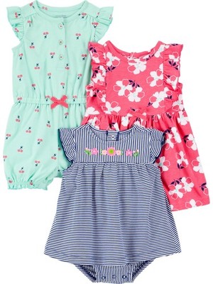 Simple Joys by Carter's 18 Months, Mint Green Cherry/Navy Stripe/Pink Floral