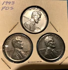 1943 PDS Steel Lincoln Wheat Penny Cent Lot ~  Brilliant Uncirculated 3 Coin Set
