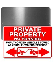 Private Property No Parking Violators Towed At Owners Expense Sign METAL Warning