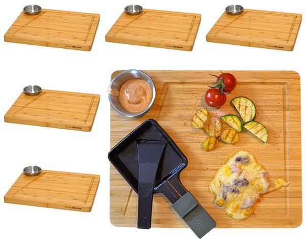 6 Personen Raclette Teller Set - 30X25 Raclette Brettchen PfäNnchen Untersetzer-image