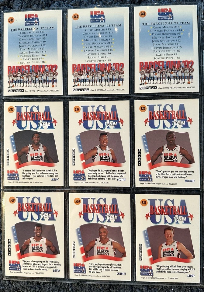 Juego Michael Jordan Juegos Olímpicos Barcelona 1992 “Dream Team” Plus 1990 Set... 29 Cartas Foto 2 de 4
