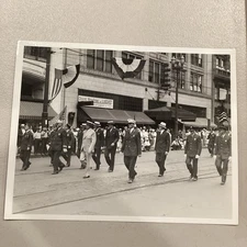 Vintage Street Parade W Police Dignitaries Likly E Rockett Luggage Store Photo