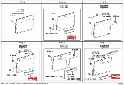 Genuine Toyota LandCruiser HZJ71 HDJ79 Front RH LH Door Trim Map Pocket Grey - Picture 7 of 10