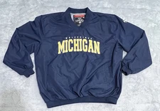 Michigan Wolverines Jacket Mens L Franchise Club Pullover V Neck Windbreaker