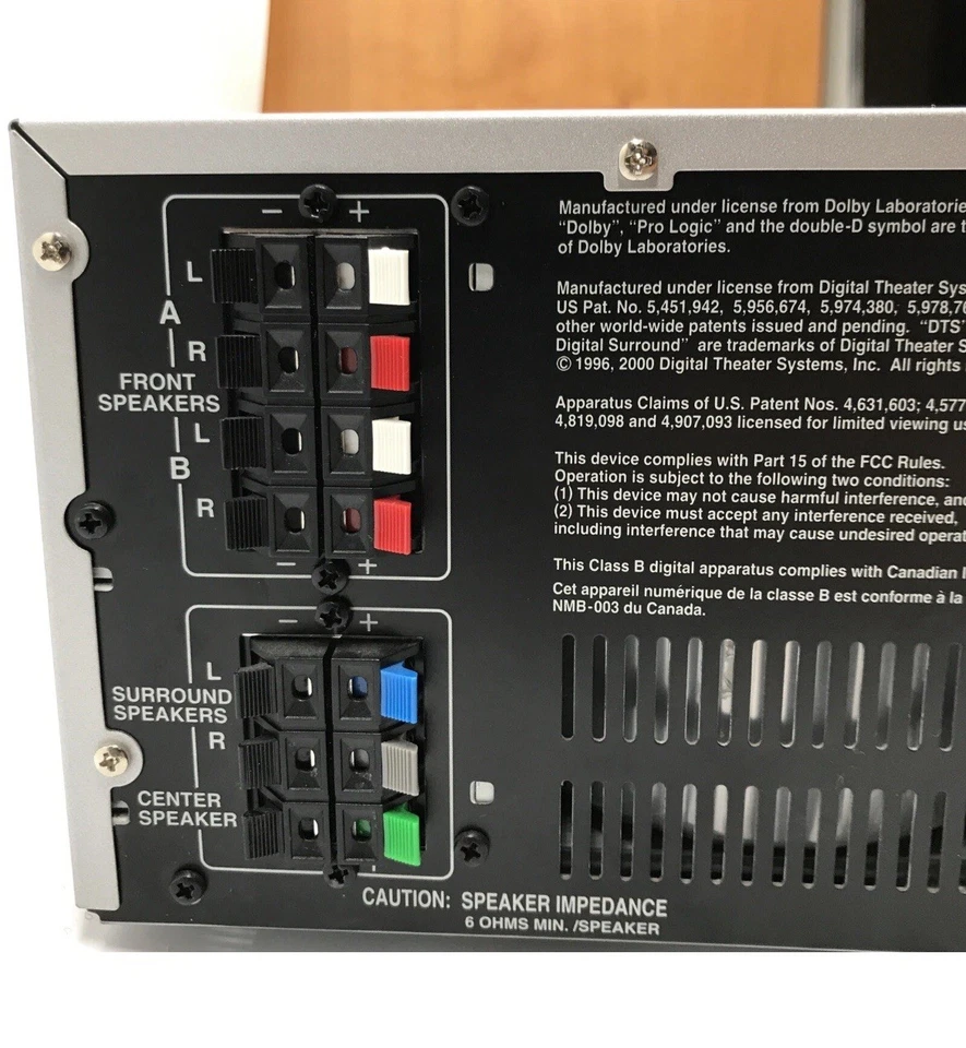 Onkyo 5 Disc Carousel DVD Changer Receiver DR-C500 Silver No Remote - Image 4 of 4