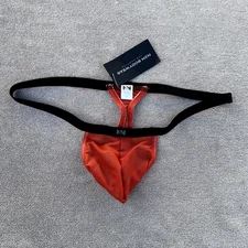 N2N Bodywear Men rust Red sexy Sheer mesh G-string Thong underwear size S