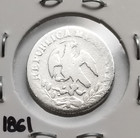 Mexico ½ Real 1861 Mo C.H. 'Mexico City', .903 Silver Coin, Moneda d Plata .903. — photo 4