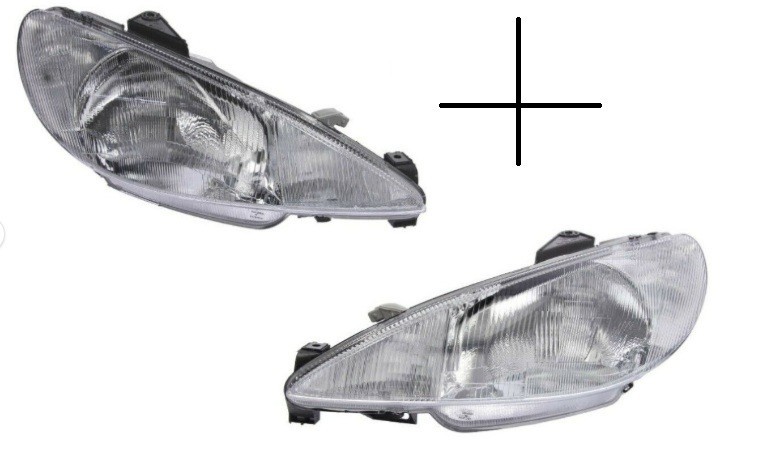 Feux avant gauche droit Peugeot 206 Sedan anti jaunissement polycarbonate