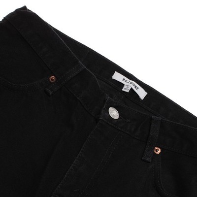 Re/Done NWT Denim Jeans Size 26 US 70s Low Rise Bell Bottom in Black 100% Cotton