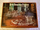 Anchor Hocking Early American Prescut  Plate/Cup Snack Set 10" 8 Piece Vtg 1975