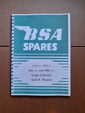 BSA B31,B32,B33,B34 NEW PARTS BOOK FOR 1949-53 RIGID, PLUNGER + S/A MODELS 