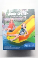 New Merkury Aqua Splash Inflatable Pool Slide 8ft Long 3.25ft Tall Age 7+