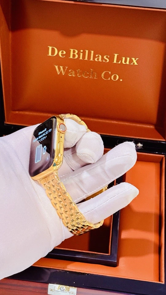 24K Gold Plated 45MM Apple Watch SERIES 9 With Gold Polished Shiny Band GPS LTE - Image 4 of 4