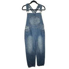 Denim Overalls for Women, Button Up Light Wash Jean Jumpsuit, Casual
