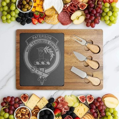 Paterson Clan Crest Scottish Charcuterie Board