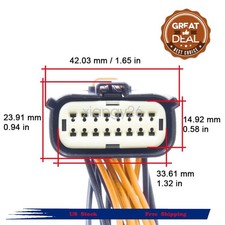 16-Pin Fit For Ford Mustang 2015-2023 Front Headlamp Headlight Connector Pigtail