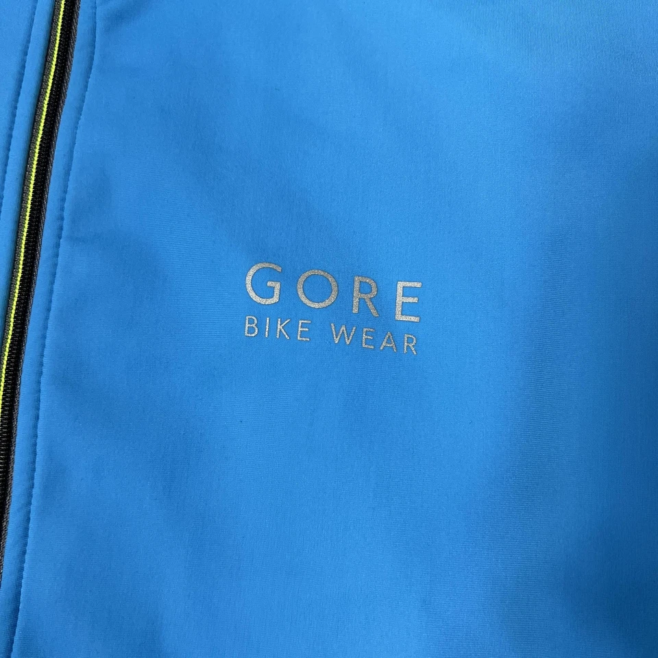 Gore Bike Wear Mens XXL Full Zip Cycling Jacket Blue Red Neon Yellow Pockets - Image 2 of 4