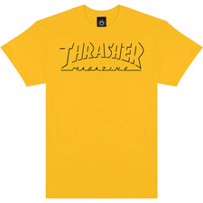 Thrasher Magazine Shadow Mag Logo Gold Skateboard T-Shirt
