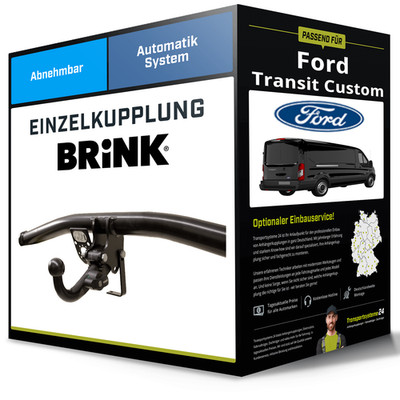 BRINK Anhängerkupplung Schwarz für FORD Transit Custom V362 Tourneo