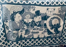 Vintage 1990 Texture Woven 100% Cotton Afghan 48” x 70" Made USA