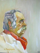 WILLIAM SAROYAN,Fresno,Oil Painting,Armenian Art,ARDAVAZT PAPIKYAN,2009,Armenia