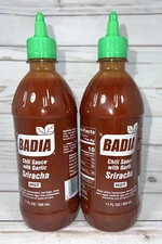 BADIA Chile Sauce w/ Garlic Siracha Picante Sauce 17oz (2 Pack) BB: 3/2026