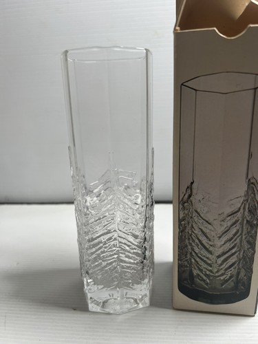 Kuusi Iittala Finland Tree Vase Tumbler Glass Jorma Vennola Boxed VINTAGE 7”