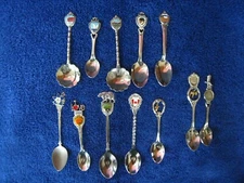 MINIATURE SPOONS SOUVENIR COLLECTIBLES LOT OF 12 VARIOUS LOCATIONS